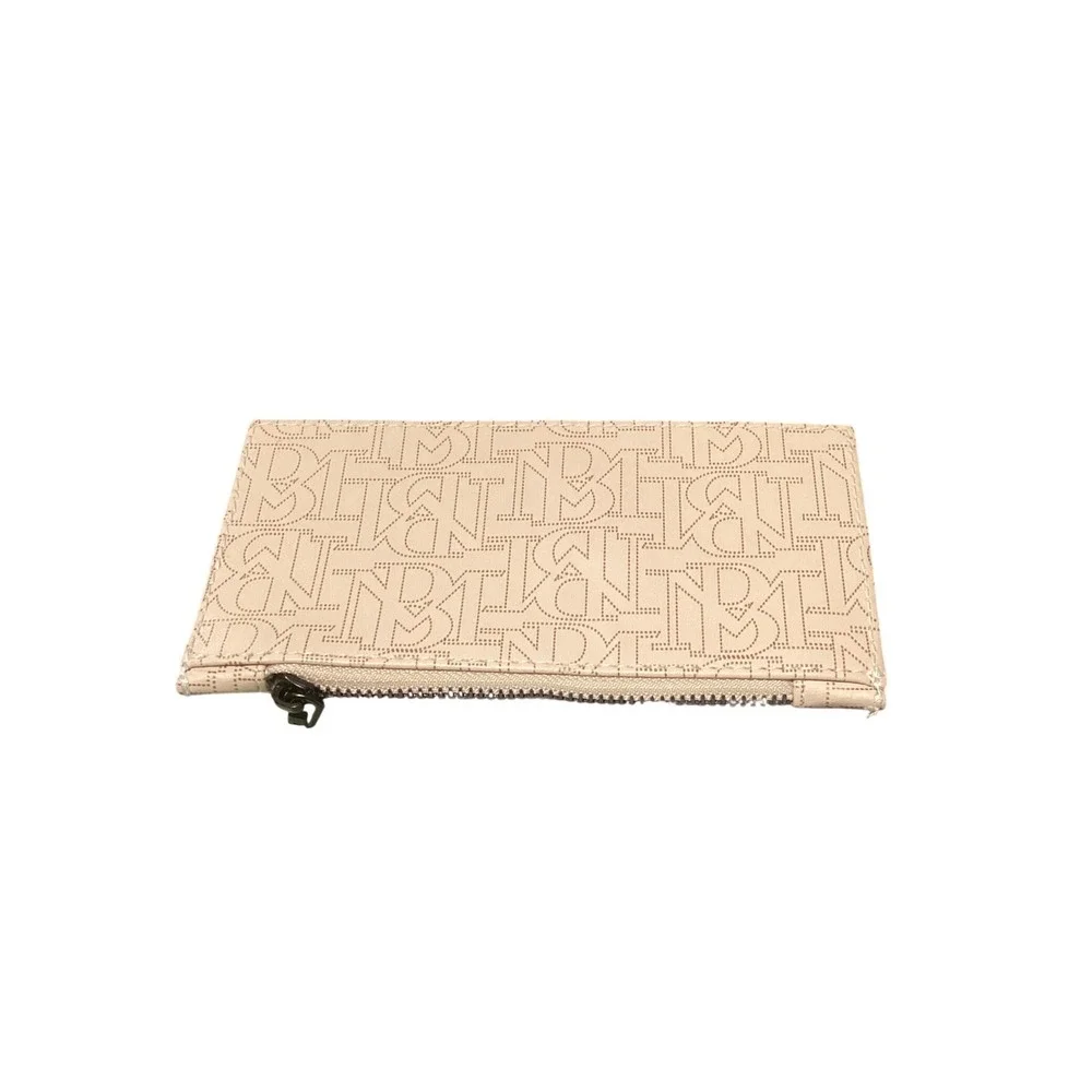 Badgley Mischka Beige Vegan Leather Credit Card Holder with Tab BMW-011‎ NWT